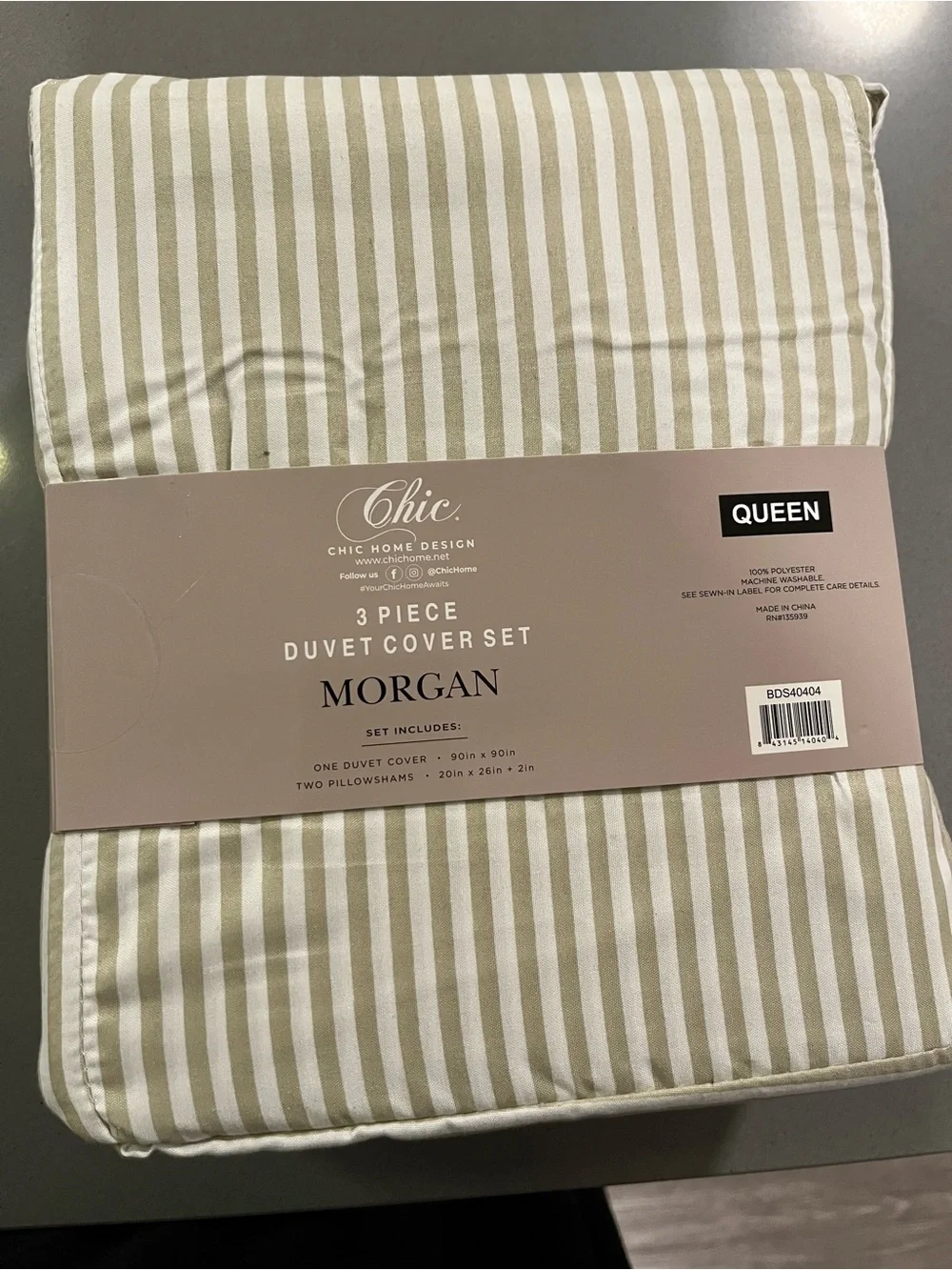 Chic Home Design Duvet Set-Queen-NWT